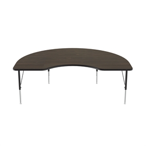 Correll 48x72&quot Econoline Melamine Kidney Activity Table in Walnut