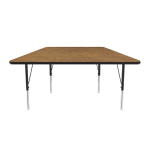 Correll 30x60&quot Econoline Melamine Trapezoid Activity Table in Oak