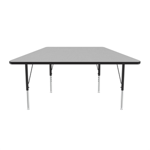 Correll 30x60&quot Econoline Melamine Trapezoid Activity Table in Light Gray