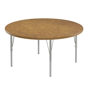 Correll 48&quot Top Bar Stool/Standing Height Round Activity Table in Oak