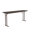 Correll 18x72 Commercial Laminate Seminar Table with Off-Set Leg in Walnut