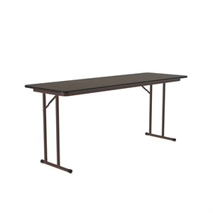 Correll 24x96 Laminate Folding Seminar Table with Off-Set Leg in Walnut