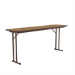 Correll 18x72 Laminate Folding Seminar Table with Off-Set Leg in Medium Oak