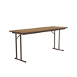 Correll 24x72 Laminate Folding Seminar Table with Off-Set Leg in Medium Oak
