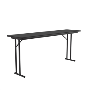 Correll 18x72 Laminate Folding Seminar Table with Off-Set Leg in Black Granite