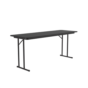 Correll 24x60 Laminate Folding Seminar Table with Off-Set Leg in Black Granite