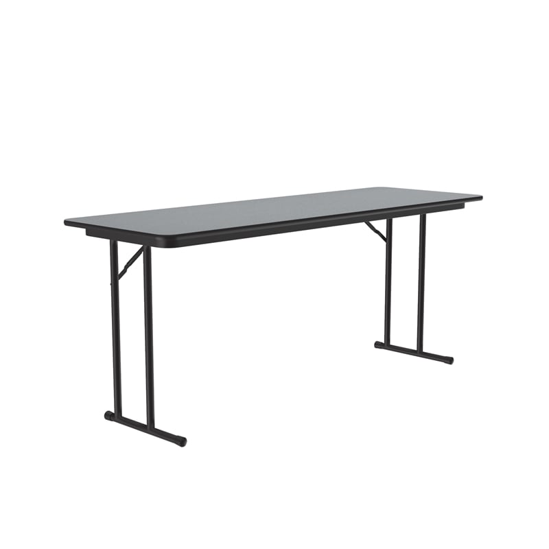 Correll 24x72 Laminate Folding Seminar Table with Off-Set Leg in Gray Granite