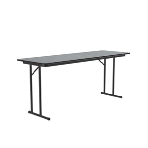 Correll 24x72 Laminate Folding Seminar Table with Off-Set Leg in Gray Granite