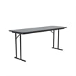 Correll 24x72 Laminate Folding Seminar Table with Off-Set Leg in Gray Granite
