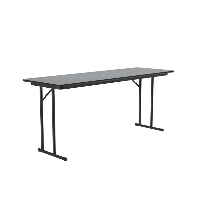 Correll 24x96 Laminate Folding Seminar Table with Off-Set Leg in Gray Granite