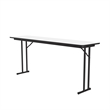Correll 18x96 Dry Erase Folding Seminar Table with Off-Set Leg in Frosty White