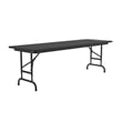 Correll 24x72 Commercial Laminate Adjustable Folding Table in Black Granite