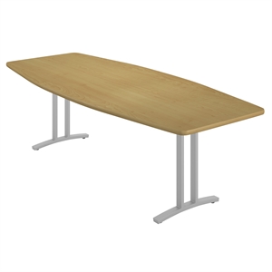 Correll 42x96 Boat Shaped Modern Conference Table in Fusion Maple