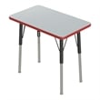 Correll 20x27 Corrella Desk with Red Band and Black Legs in HP Gray