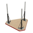 Correll 30x34 Diamond Corrella Desk with Red Band and Black Legs in HP Gray