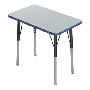 Correll 20x27 Corrella Desk with Navy Band and Black Legs in HP Gray