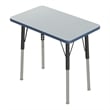 Correll 20x27 Corrella Desk with Navy Band and Black Legs in HP Gray