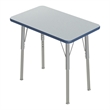 Correll 20x27 Corrella Desk with Navy Band and Silver Legs in HP Gray