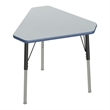 Correll 30x34 Diamond Corrella Desk with Navy Band & Black Legs in HP Gray