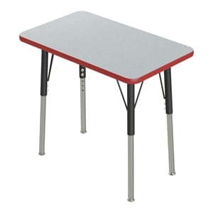 Correll 20x27 Corrella Desk with Red Band and Black Legs in TFL Gray