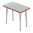 Correll 20x27 Corrella Desk with Red Band and Silver Legs in TFL Gray