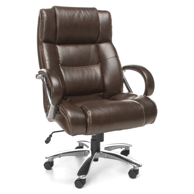 OFM Avenger Leather Swivel Office Chair in Brown 845123051849 | eBay