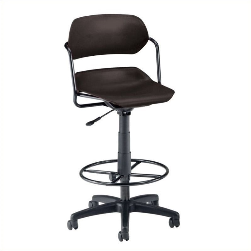 OFM Martisa Armless Swivel with Drafting Kit with Black Frame in Black   200 DK BLK BLK