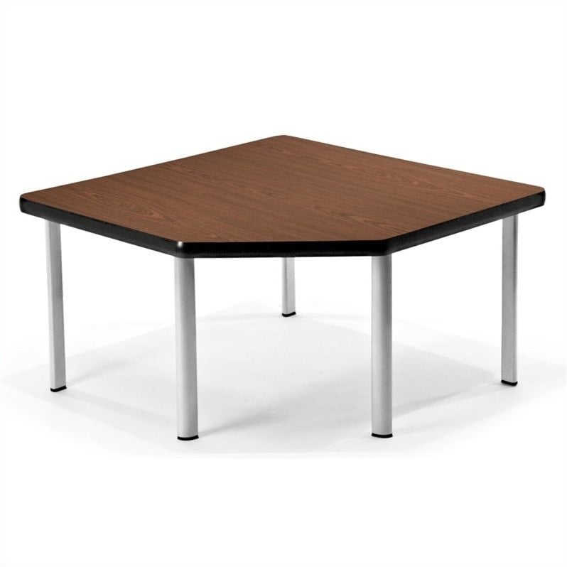 OFM 30" x 30" Corner Table Europa Silver Legs in Mahogany   ET3030 MHGY SLG