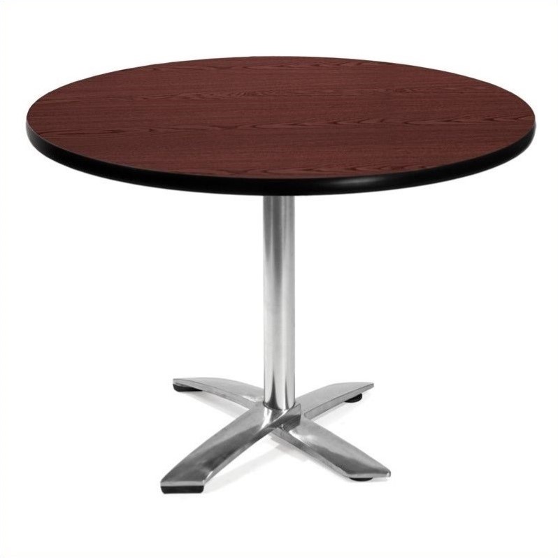 OFM 42 Round Folding Table in Mahogany