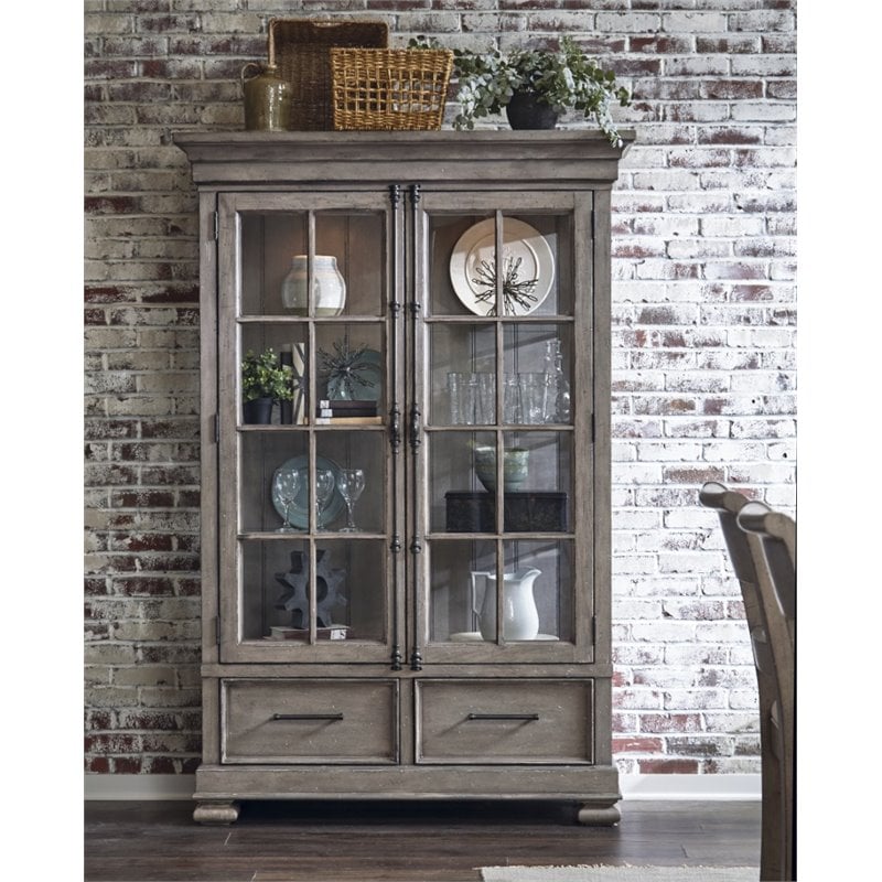 Samuel Lawrence Prospect Hill China Cabinet in Gray - S082-140