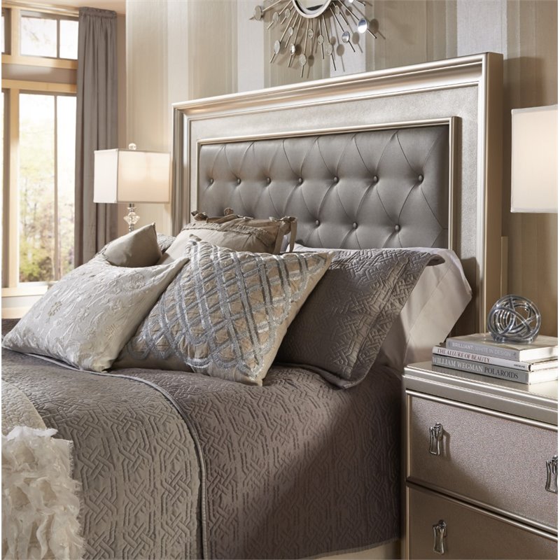 Samuel Lawrence Diva Upholstered California King Panel Bed In Silver 8808 Br K4