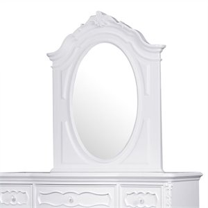 samuel lawrence furniture sweetheart landscape mirror in white