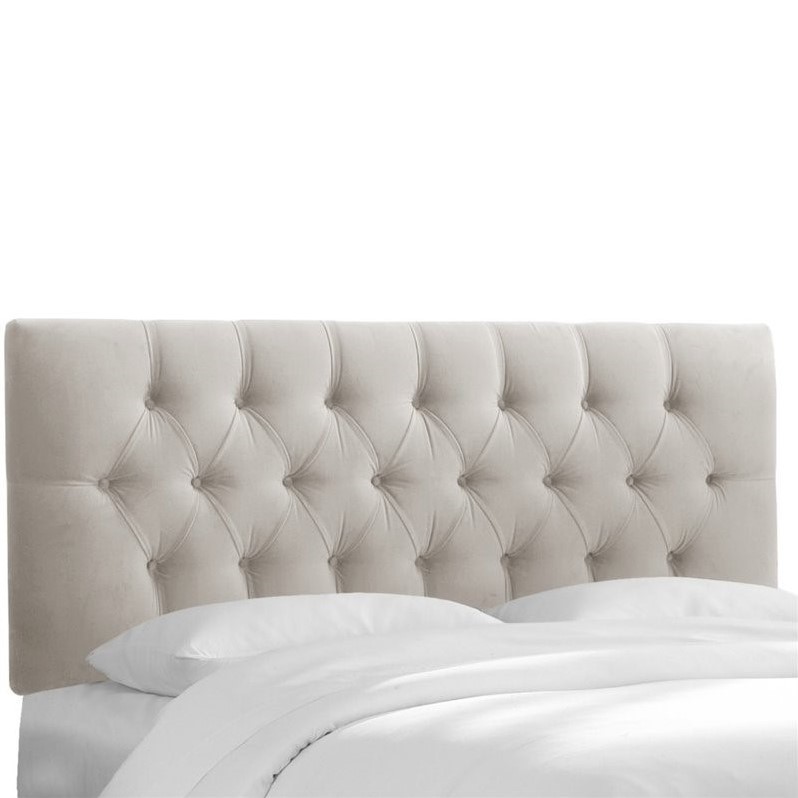 Skyline Upholstered Tufted Queen Headboard in Light Gray - 542QVLVLGHGR