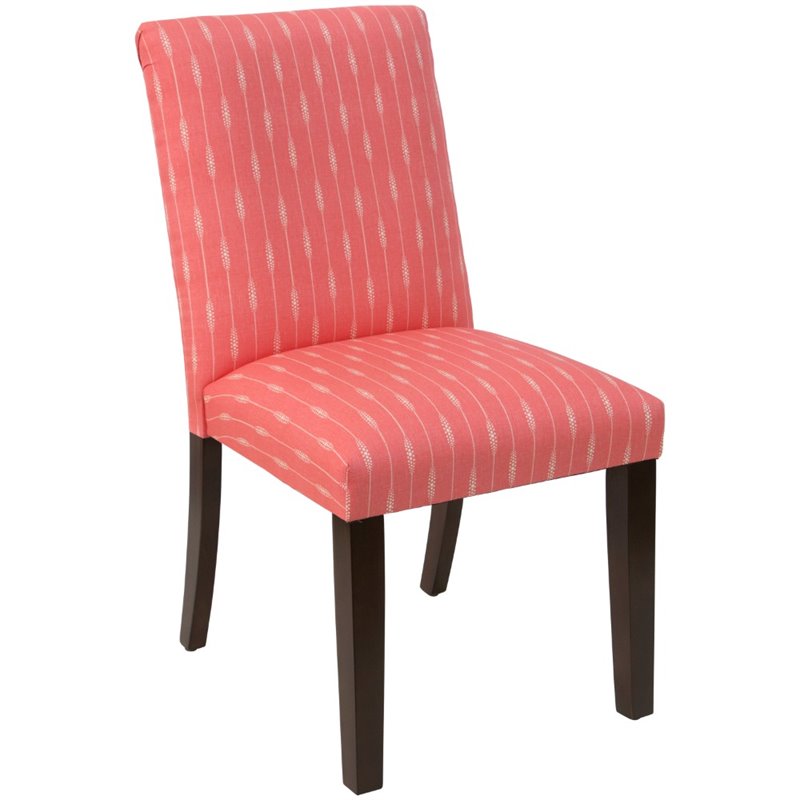 Skyline Furniture Upholstered Dining Chair In Sprint Stripe Coral