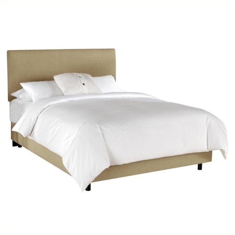 Skyline Furniture Linen Slipcover Bed in Sandstone - 73XSLBEDLINSAND