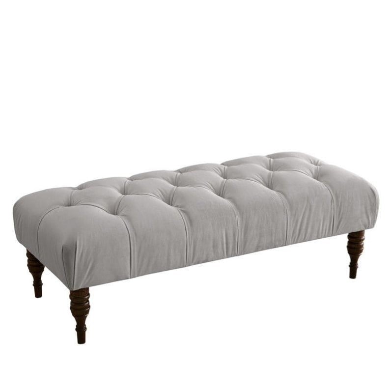 Skyline Tufted Bench In Light Grey 3025VLVLGHGR