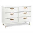 Namesake Classic Tanner 6 Drawer Bedroom Dresser in Warm White