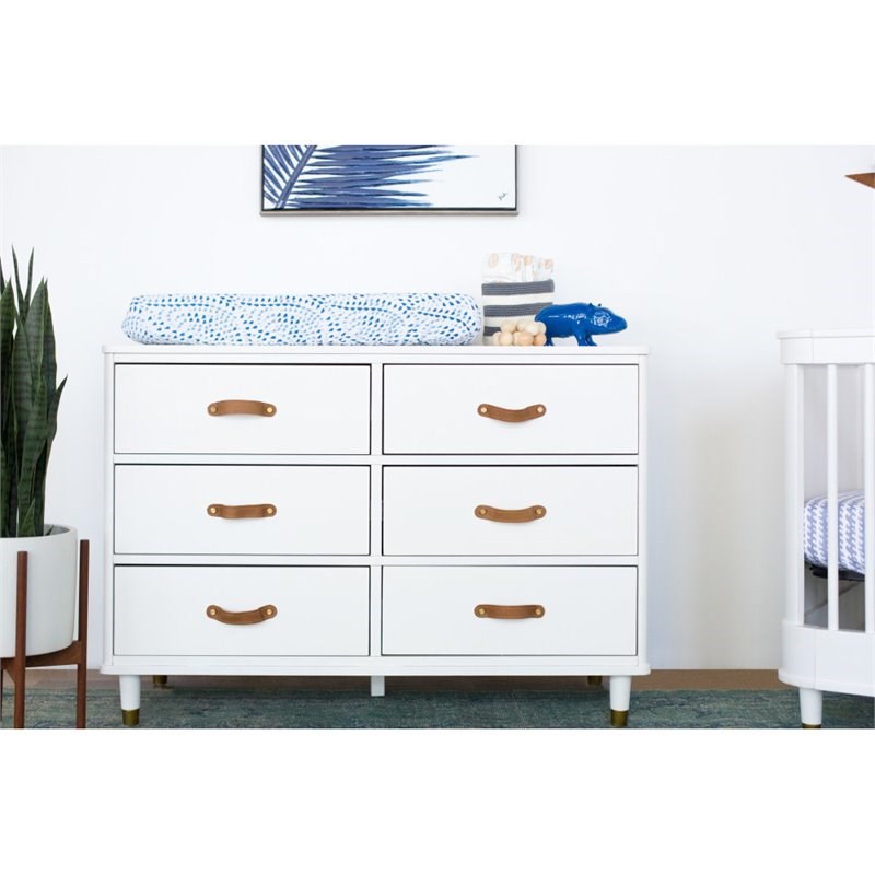 Namesake Classic Tanner 6 Drawer Bedroom Dresser in Warm White