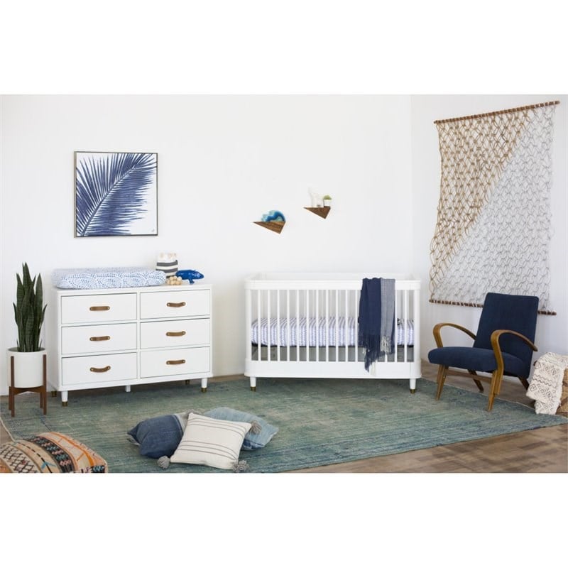 Namesake Classic Tanner 6 Drawer Bedroom Dresser in Warm White