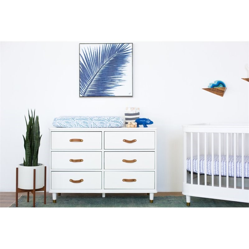 Namesake Classic Tanner 6 Drawer Bedroom Dresser in Warm White