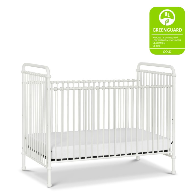 white metal crib