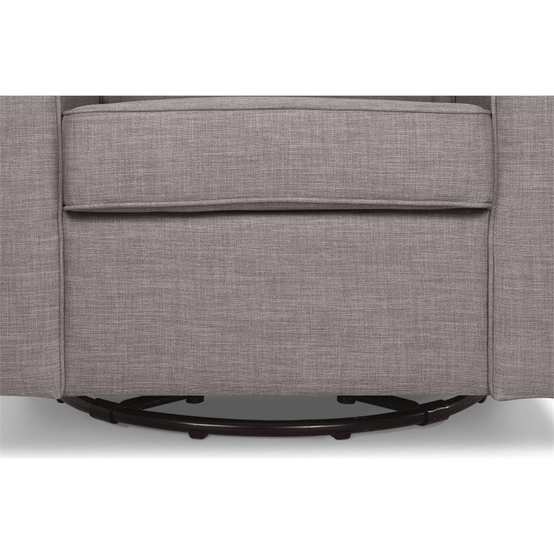 million dollar baby alden swivel glider in steel grey tweed