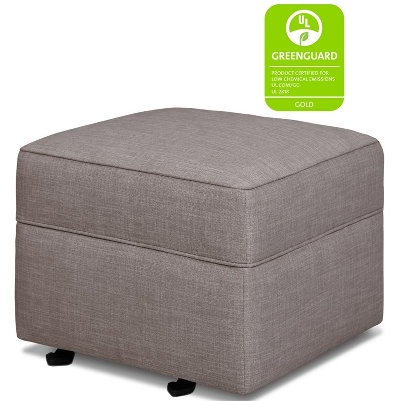 Namesake Classic Willa Alden Gliding Ottoman in Gray Tweed Fabric