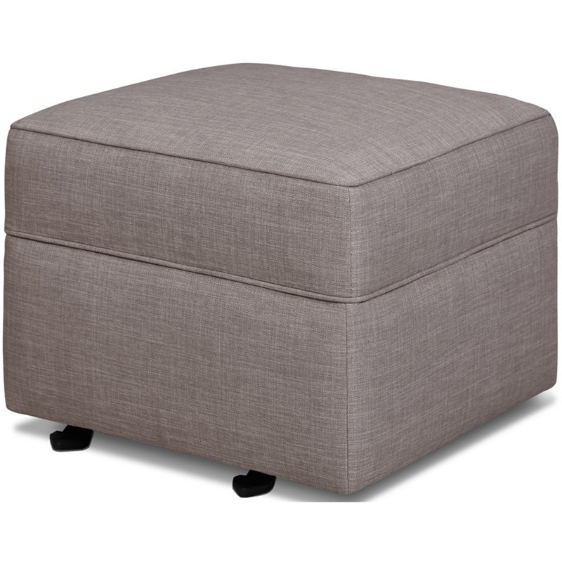 Namesake Classic Willa Alden Gliding Ottoman in Gray Tweed Fabric