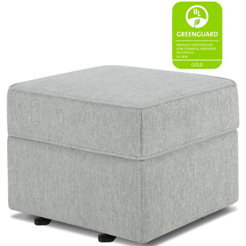 Namesake Classic Willa Alden Gliding Ottoman in Light Gray Weave Fabric