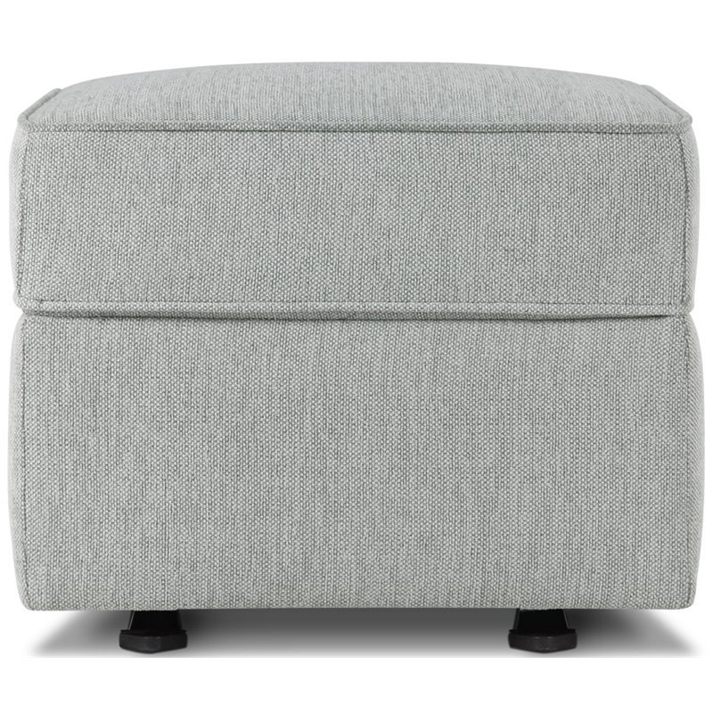 Namesake Classic Willa Alden Gliding Ottoman in Light Gray Weave Fabric