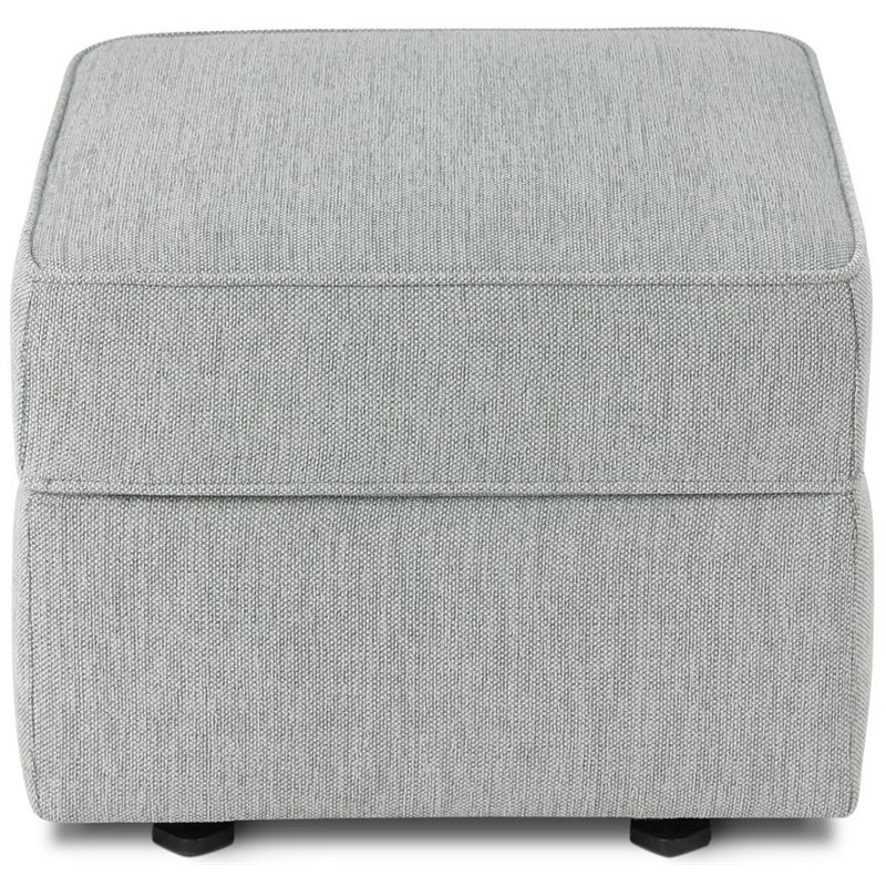 Namesake Classic Willa Alden Gliding Ottoman in Light Gray Weave Fabric