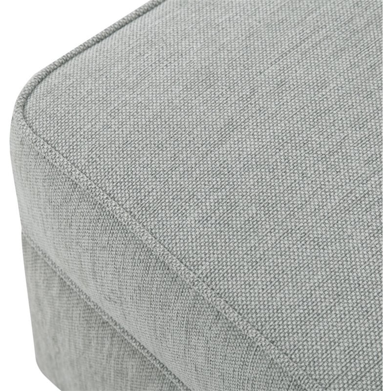 Namesake Classic Willa Alden Gliding Ottoman in Light Gray Weave Fabric