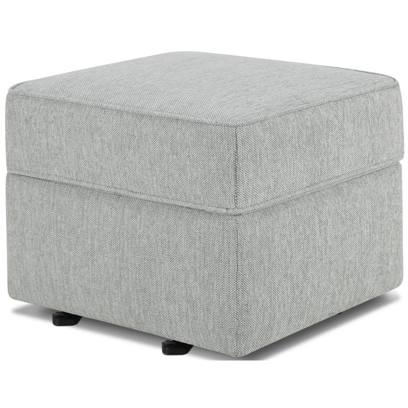 Namesake Classic Willa Alden Gliding Ottoman in Light Gray Weave Fabric