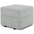 Namesake Classic Willa Alden Gliding Ottoman in Light Gray Weave Fabric